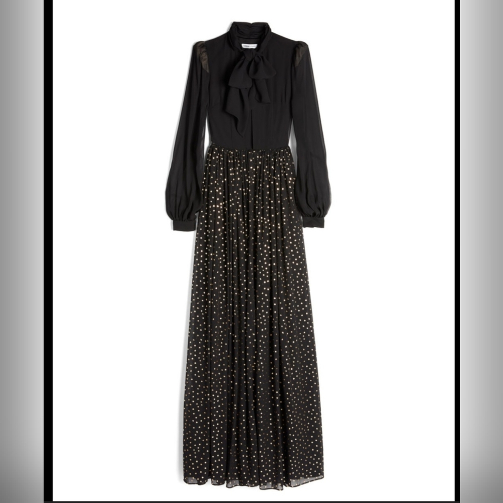 Express Black Dress with Gold Dots
